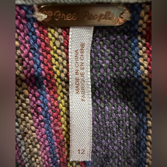 Free People White Denim Jacket with Multicolor Accents - Picture 5 of 6